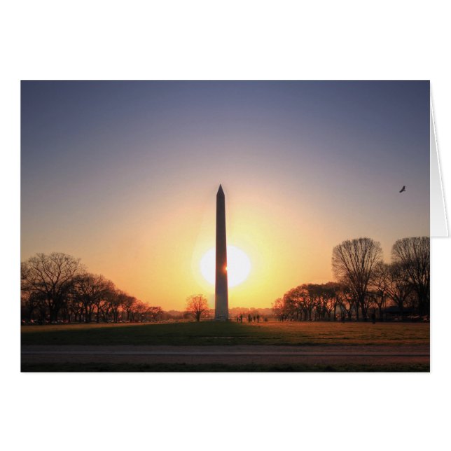Monument de Washington au coucher du soleil (Devant horizontal)