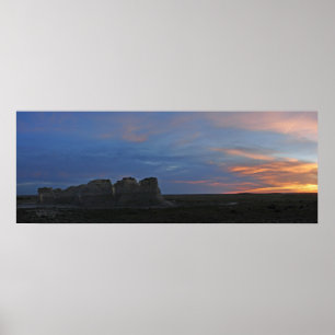 Monument Rocks Sundown 622007 Poster