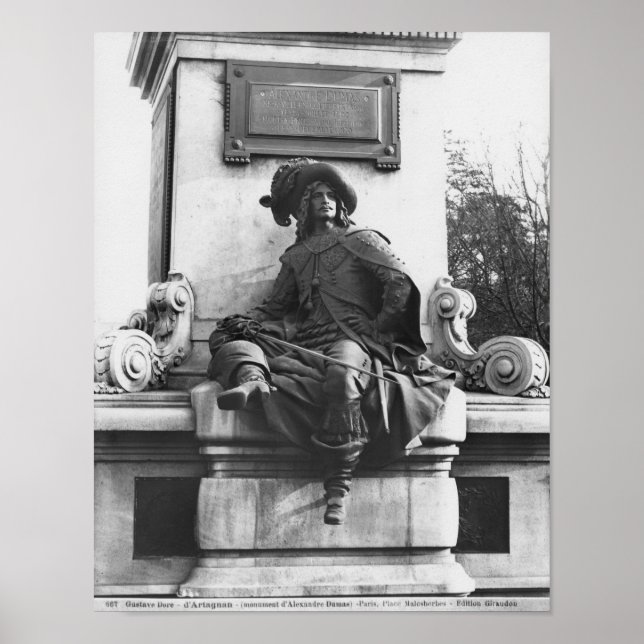 Monument to Alexandre Dumas Pere, d'Artagnan Poster (Front)