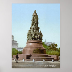 Monument to Catherine the Great in St Petersurg Poster