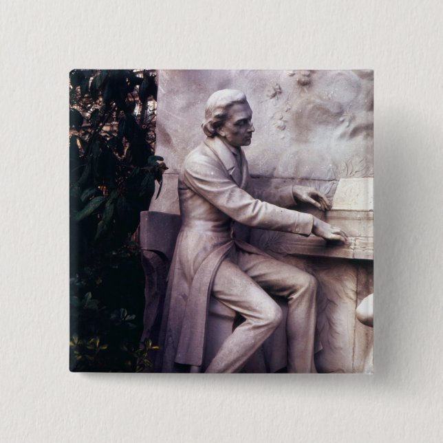 Monument to Frederic Chopin 2 Inch Square Button (Front)