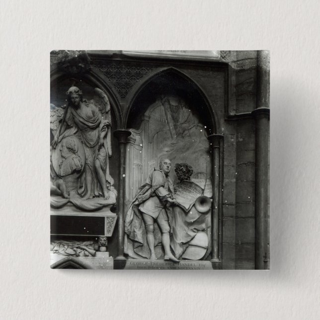 Monument to Handel, 1762 2 Inch Square Button (Front)