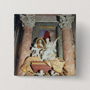 Monument to Maria Clementina Sobieska 1739 2 Inch Square Button