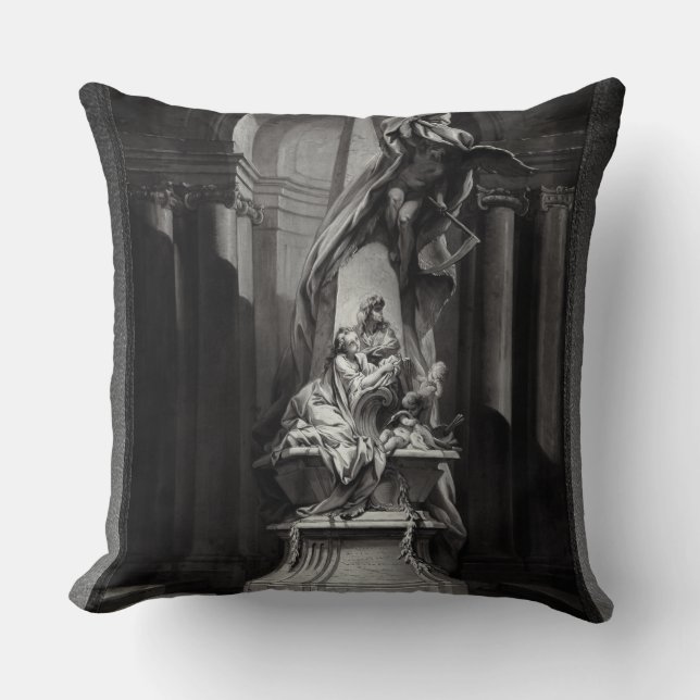 Monument to Mignard by François Boucher Throw Pillow (Front)