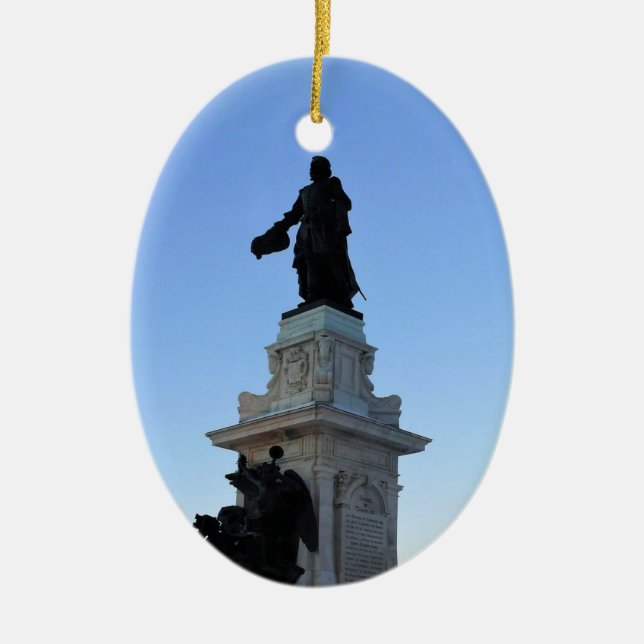 Monument to Samuel De Champlain, Quebec, Canada Ceramic Ornament (Front)