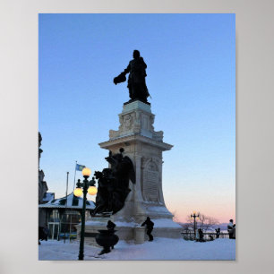 Monument to Samuel De Champlain, Quebec, Canada Poster