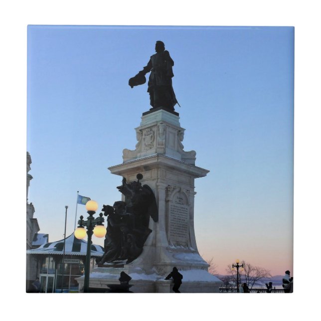 Monument to Samuel De Champlain, Quebec, Canada Tile (Front)