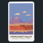 Monument Valley Navajo Tribal Park Travel Vintage Magnet<br><div class="desc">Monument Valley,  a red-sand desert region on the Arizona-Utah border,  is known for the towering sandstone buttes of Monument Valley Navajo Tribal Park.</div>