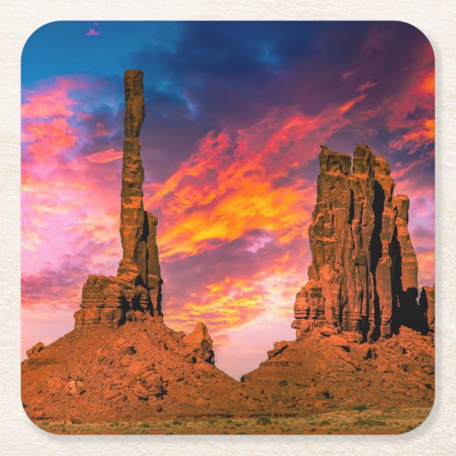 Monument valley photo square paper coaster (Front)