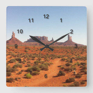 Monument Valley photo Utah desert Square Wall Clock
