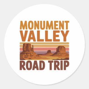 Monument Valley Road Trip Scenic Desert Adventure Classic Round Sticker