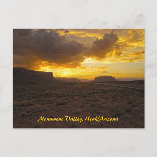 Monument Valley Sunset Postcard (Front)
