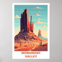 Monument Valley Vintage Travel Art Print Desert
