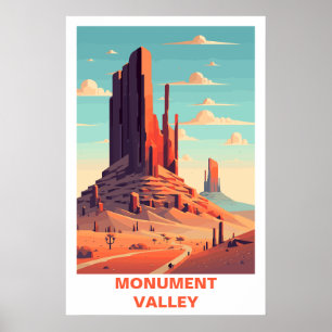 Monument Valley Vintage Travel Art Print Desert