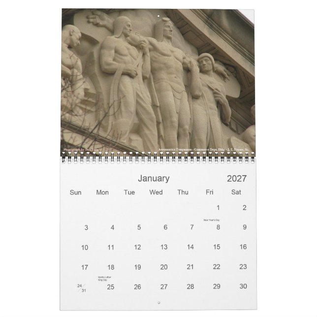 Monumental Hunks of Washington, DC 2011 - Sculptur Calendar (Jan 2027)