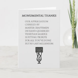 Monumental Thanks - a funny Thank You Poem Card