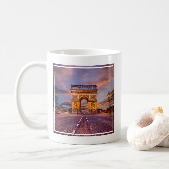 Monuments | Arc de Triomphe, Paris France Coffee Mug (With Donut)