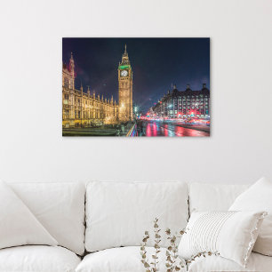 Monuments   Big Ben at Night Canvas Print