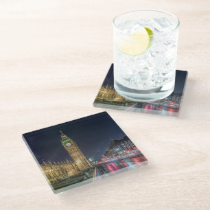 Monuments   Big Ben at Night Glass Coaster