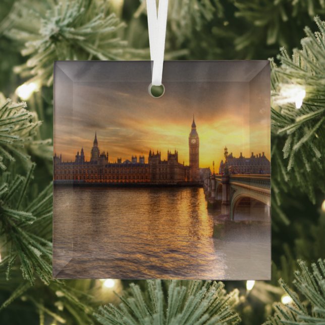 Monuments | Big Ben & Houses of Parliament Glass Ornament (Insitu)
