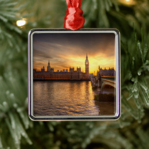 Monuments   Big Ben & Houses of Parliament Metal Ornament