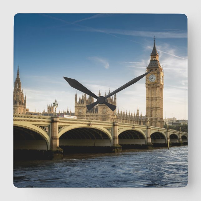 Monuments | Big Ben, London England Square Wall Clock (Front)