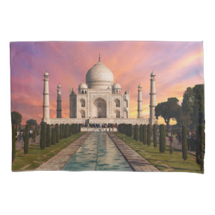 Monuments   Colorful View of the Taj Mahal Pillowcase