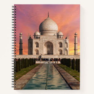 Monuments Colourful View of the Taj Mahal Notebook
