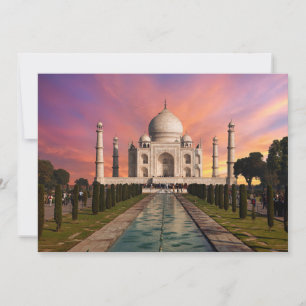 Monuments   Colourful View of the Taj Mahal Thank You Card