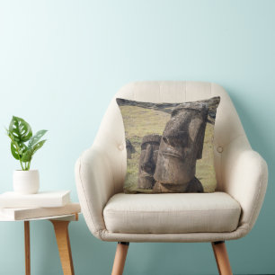 Monuments   Easter Island, Chile Throw Pillow