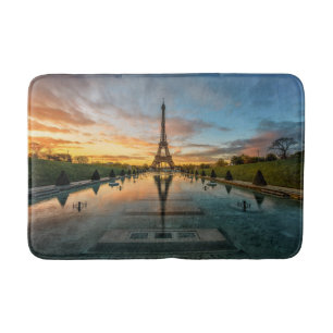 Monuments   Eiffel Tower Sunrise Bath Mat