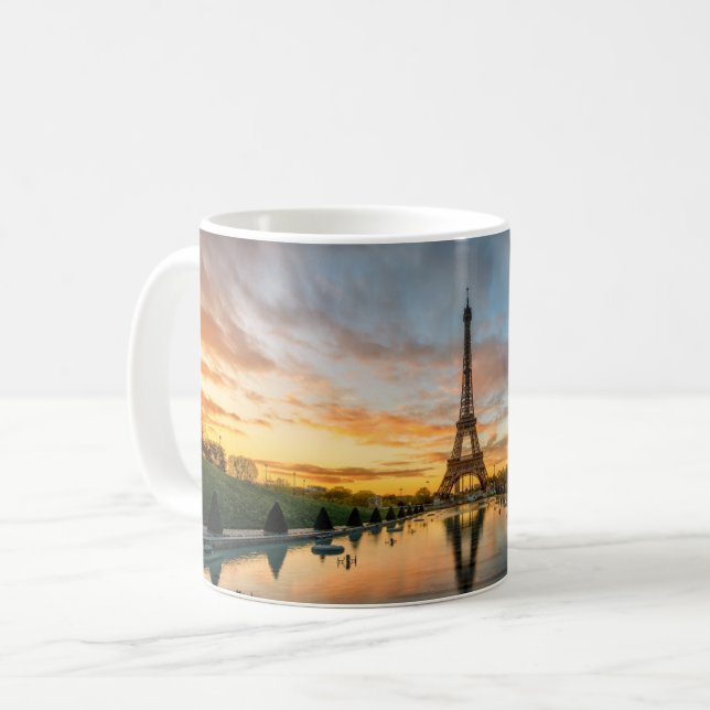 Monuments | Eiffel Tower Sunrise Coffee Mug (Front Left)