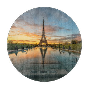 Monuments Eiffel Tower Sunrise Cutting Board