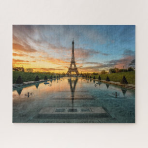Monuments Eiffel Tower Sunrise Jigsaw Puzzle