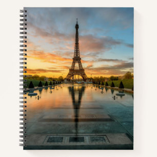 Monuments Eiffel Tower Sunrise Notebook