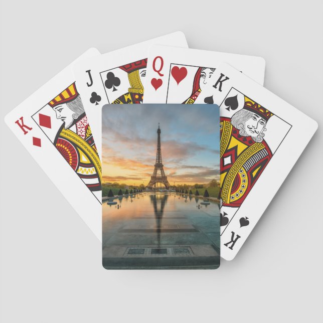 Monuments | Eiffel Tower Sunrise Playing Cards (Back)