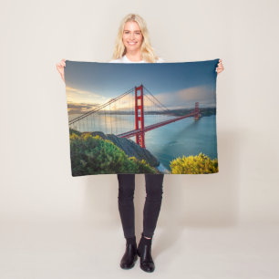 Monuments Golden Gate San Francisco Fleece Blanket
