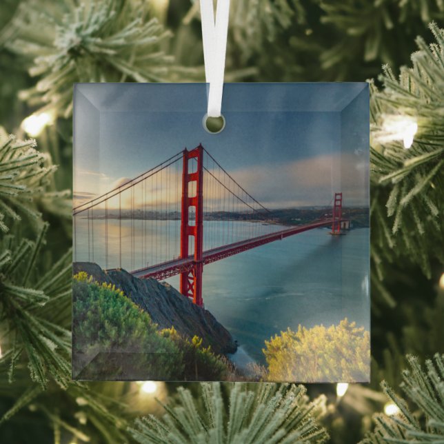 Monuments | Golden Gate San Francisco Glass Ornament (Insitu)