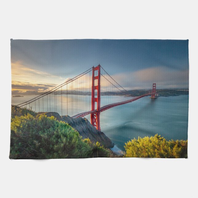 Monuments | Golden Gate San Francisco Kitchen Towel (Horizontal)