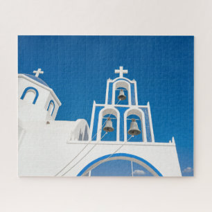 Monuments Greek Blue Dome Church Jigsaw Puzzle