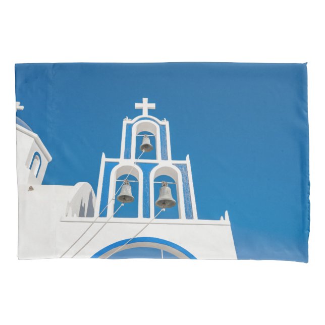 Monuments | Greek Blue Dome Church Pillowcase (Front)