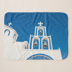 Monuments   Greek Blue Dome Church Sherpa Blanket