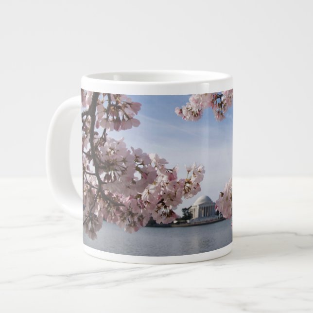 Monuments | Jefferson Memorial Cherry Blossoms Large Coffee Mug (Front Left)