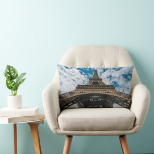 Monuments Looking Up at the Eiffel Tower Lumbar Pillow