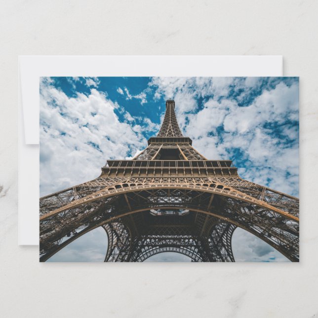 Monuments | Looking Up at the Eiffel Tower Thank You Card (Front)