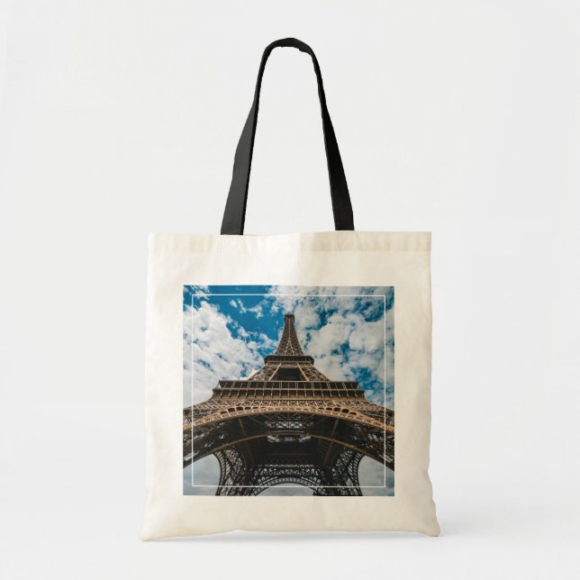 Monuments | Looking Up at the Eiffel Tower Tote Bag (Front)