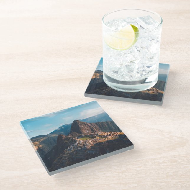 Monuments | Machu Picchu, Peru Glass Coaster (Angled)