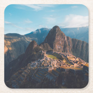Monuments   Machu Picchu, Peru Square Paper Coaster
