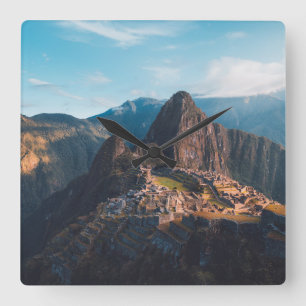 Monuments Machu Picchu, Peru Square Wall Clock