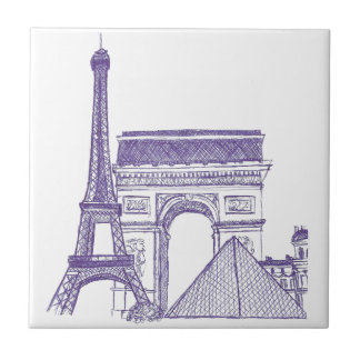 Monuments of Paris Tile